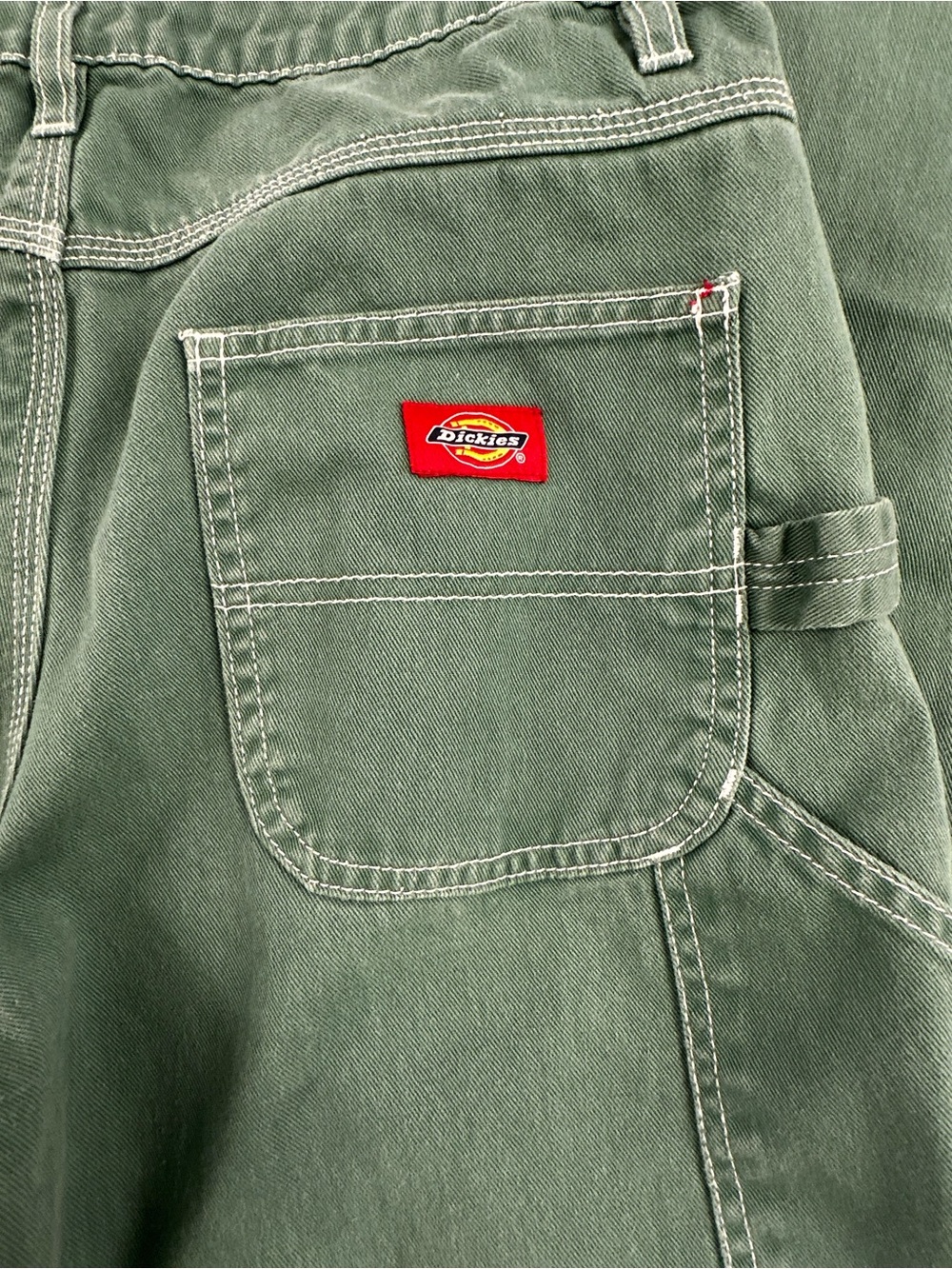 💚🔥🔨Dickies Girl CP20 Sage Green Contrast Stitch Carpenter Pants Size 7/28 - Picture 5 of 7